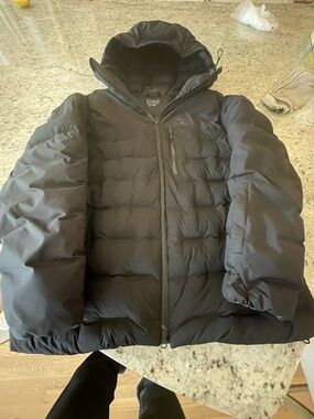 LL BEANE CHALLENGER STRETCH DOWN JACKET MENS XL PTP 25 NO FLAWS BLACK ARM VENTS